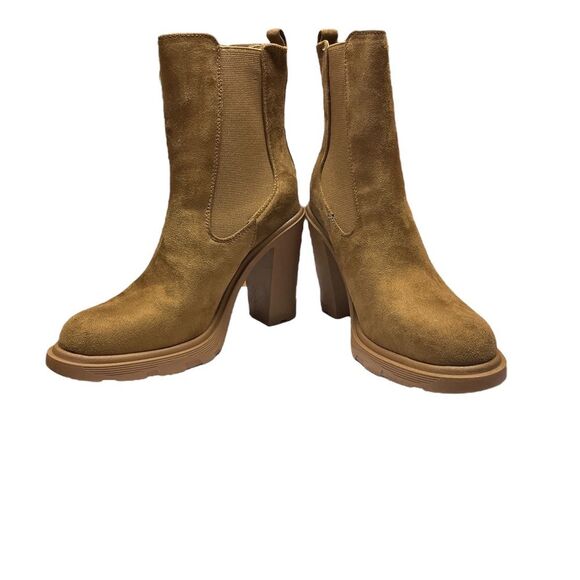 new Nine West chunky y2k block Ream Women High Heel Chelsea Boots 7.5 - Picture 3 of 11